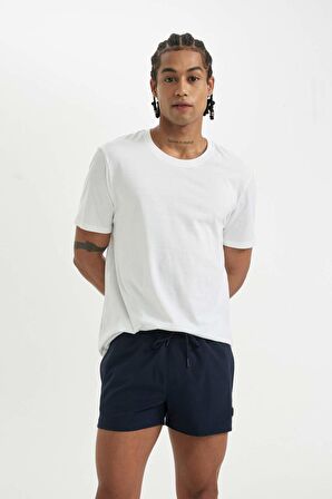 DeFactoFit Andy Baskılı Esnek Dokulu Kısa Boy Sporcu Deniz Şortu B5987AX24HSNV146