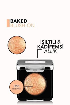 Flormar Işıltılı Fırınlanmış Allık - Baked Blush-On - 056 Peachy Pink - 8682536051521