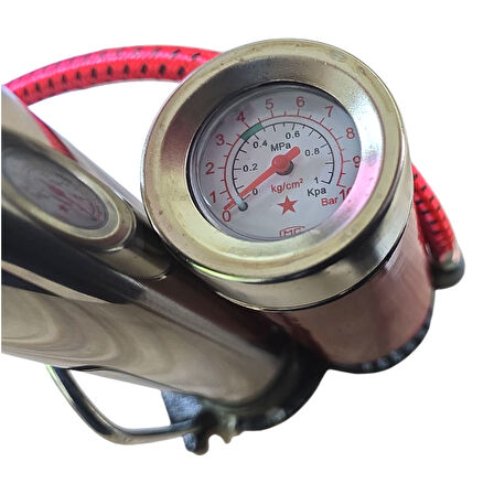 Fixonic B.H.D BHD00324 T Saplı Saatli Krom Hava El Pompası 60cm 