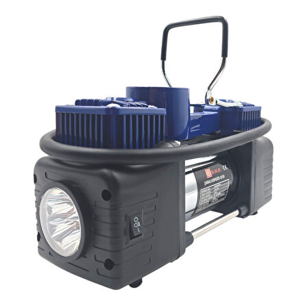 Fixonic B.H.D BHD00831 Çift Pistonlu 12V Çakmak Girişli Kompresör Işıklı