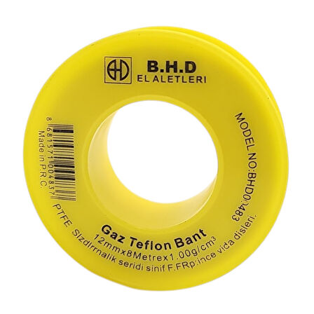 Fixonic B.H.D BHD00483 8m 12mm Sarı Gaz Teflon Bandı ( 10 adet) 