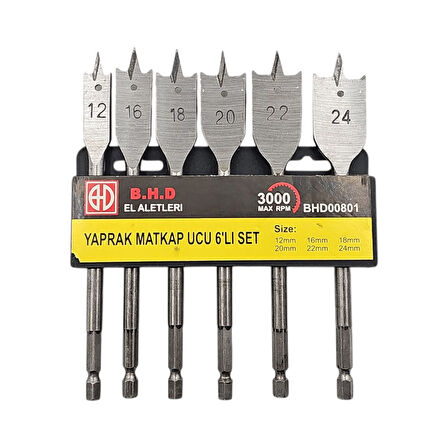 Fixonic B.H.D BHD000801 6'lı Yaprak Matkap Ucu Seti (12-16-18-20-22-24mm)