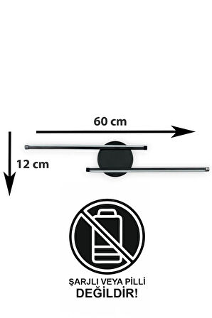 Sare Aplik Modern Tasarım Siyah Renk Gün Işığı Ledli Banyo - Mutfak - Salon Led Duvar Aplik