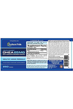 Puritan's Pride DHEA 25 Mg 250 Tablet - usa vers.