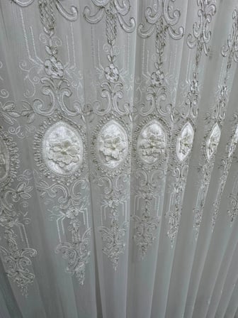 NİVEMESHOME 3158 VALERİA  GOLD  1/3 PİLELİ  BAMBU TÜL PERDE