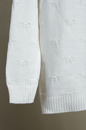 Örgü Desenli Düğmeli Kız Çocuk Triko Hırka HK.5856-Z