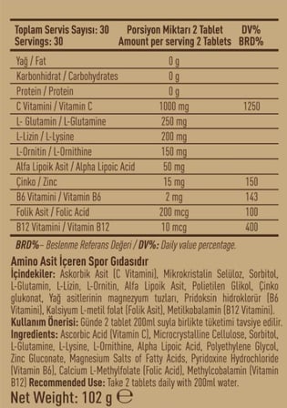 C-ACTIVOL 60 Tablet 9 in 1 Amino Asit