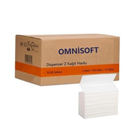 Omnisoft Z Katlı Dispenser Kağıt Havlu 100 x 12 Paket