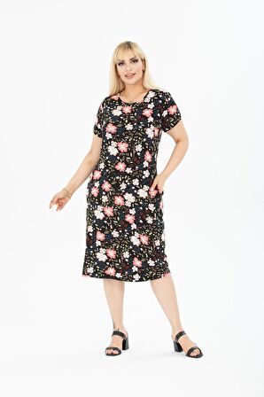 Yazlık Cepli Büyük Beden Elbise 34D-2397