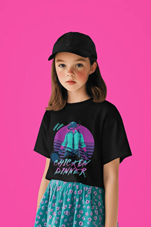 Tasarım Pubg Baskılı Unisex Oyun Çocuk Tişört (1-12 YAŞ)