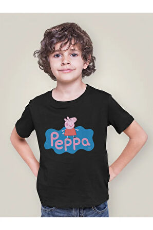 Peppa Pig Baskılı Unisex Çizgi Film Çocuk Tişört (1-12 Yaş)