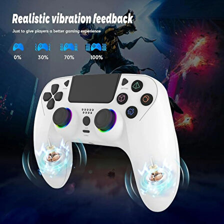 Ozmik PS4 için kablosuz kol PS4/Pro/Slim/PC ile uyumlu çift titreşimli/dokunmatik panel Android-İos 