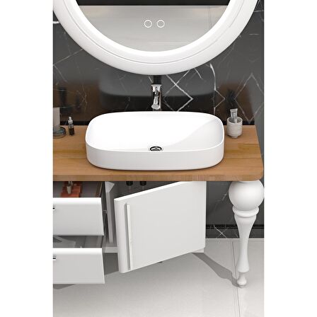PRESTIGE 140 CM BEYAZ LAVABOLU BANYO DOLABI  BEYAZ - BOY DOLAP HARİÇ