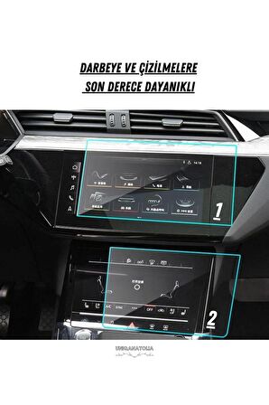 Audi Q8 2020 2021 2022 2023 Multimedya ve Alt Kontrol Panel Uyumlu Nano Ekran Koruyucu