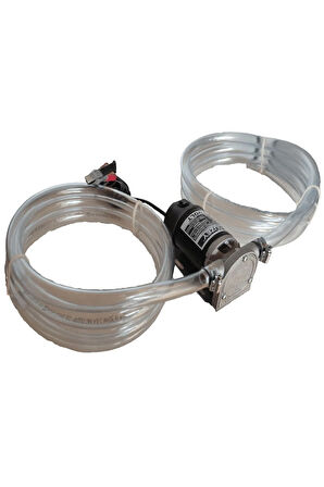 Düzey 12 Volt 3/4'' Mazot Aktarma(SIVI TRANSFER) Pompası(SU,SÜT,YAĞ) & 5 Metre Hortumlu Set Bahçe P
