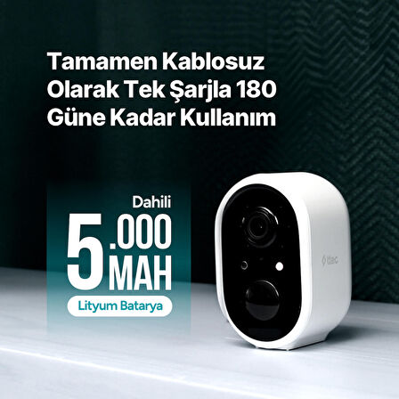 ttec Wizi Pro W Full HD İç/Dış Mekan Bataryalı Wi-Fi Akıllı Kamera