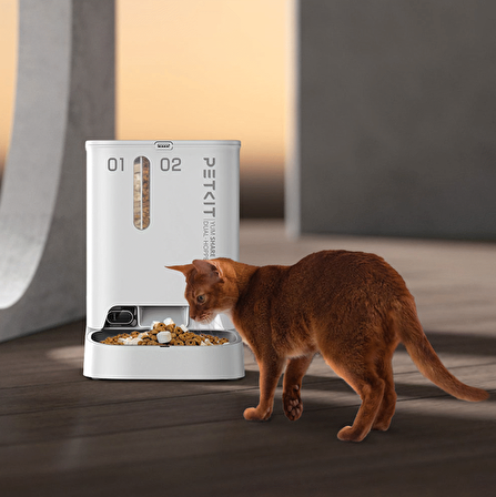 Petkit Yumshare Kameralı Çift Hazneli Akıllı Mama Kabı Beyaz (Resmi Distribütör Garantili)