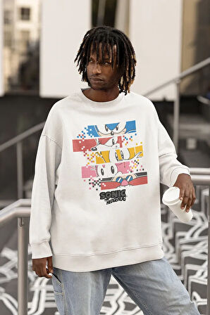 Sonic The Hedgehog Baskılı Unisex Oversize Çizgi Film Sweatshirt