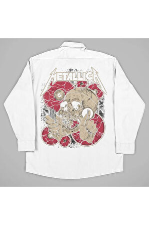 Metallica Baskılı Unisex Rock Metal Müzik Grubu Gömlek