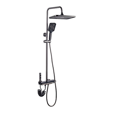 ACAR LEDLİ PİANO BANYO YAGMUR DUŞ SİSTEMİ (ANTRASİT)