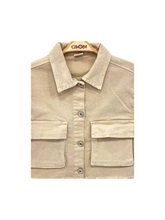 Kız Çocuk Renkli Kot Ceket CK30744