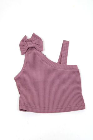 Kız Bebek Papyon Askılı Crop WRG-4740