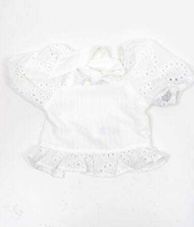 Çıkoby Fıstolu Kız Çocuk Dokuma Bluz