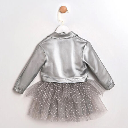 Kız Çocuk Griselle Deri Ceketli Tütü Etekli 3'lü Takım CMN-3741