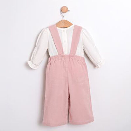 Kız Bebek Gömlekli Pantolonlu Tulum Takımı CMN-3754