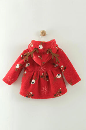 Kız Bebek Peluş Ceketli Takım Yılbaşı Yeniyıl Temalı NBK-972