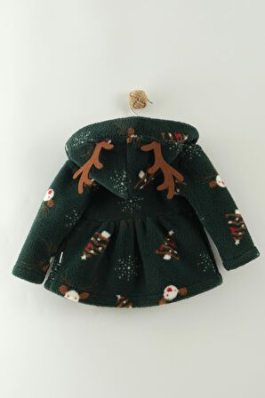 Kız Bebek Peluş Ceketli Takım Yılbaşı Yeniyıl Temalı NBK-972