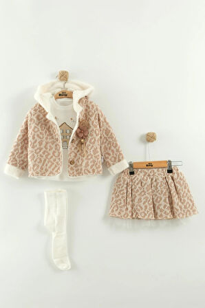 Kız Bebek Etekli Kilotlu Çoraplı Takım NBK-963