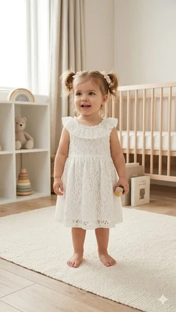 Kız Bebek Dantelli Elbise CKB-50504