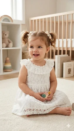 Kız Bebek Dantelli Elbise CKB-50504