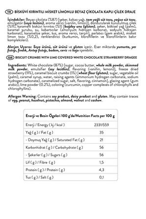 Beyaz Çikolatalı Misket Limonlu Çilek Draje, 50G