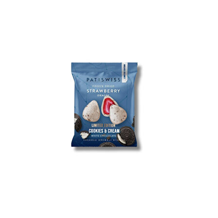 Beyaz Çikolatalı Kremalı Bisküvi Çilek Draje, 50G