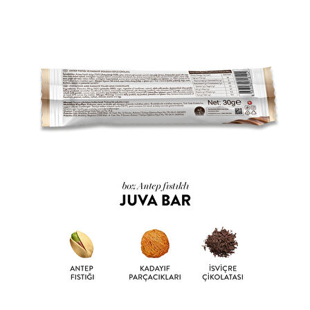 Juva Antep Fıstığı ve Kadayıflı Dubai Çikolatası Bar, 30G