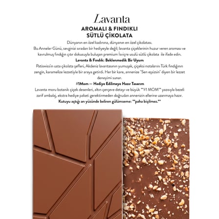 Anneler Günü Lavanta Aromalı ve Fındıklı Sütlü Çikolata, 100G