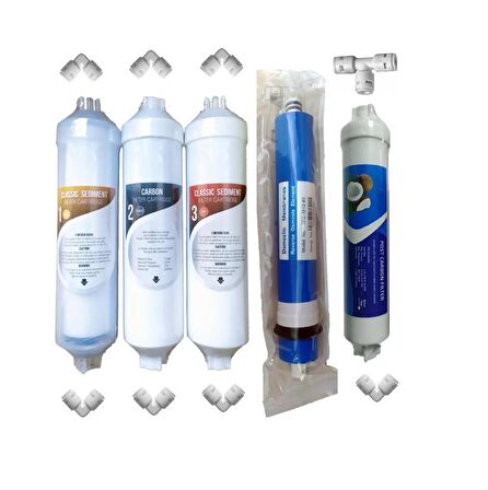 Su Arıtma Cihazı Filtresi 5 Li Set - Inline Quick 5 Aşama Filtre Takımı