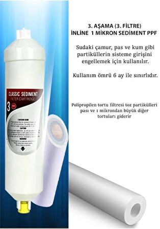 Su Arıtma Cihazı Filtresi 5 Li Set - Inline Quick 5 Aşama Filtre Takımı