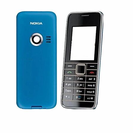 Nokia 3500c Kapak Nokia 3500c uyumlu Mavi ön Kapak Arka Kapak Tuş Takımı 