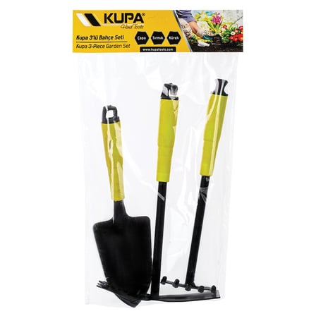 Kupa Üçlü Bahçe Seti Metal Kürek-Çapa-Tırmık