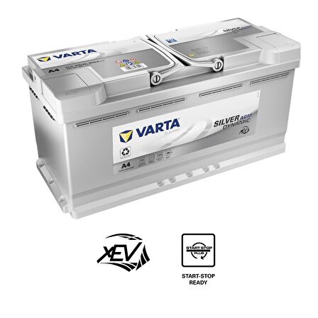 12V 105 Ah Amper 950a CCA Silver Dynamic AGM A4/H15 Akü