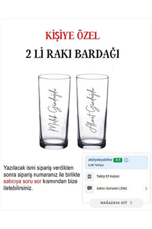2 li Kişiye Özel Dikey Baskılı İsimli Baskılı Bardak