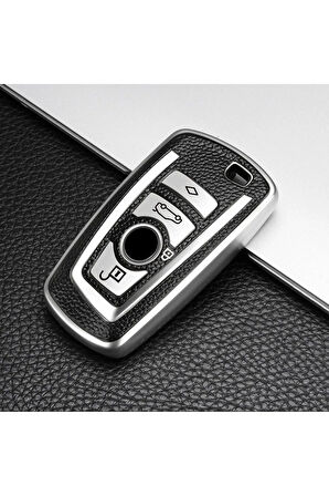 Bmw 2 Serisi F22 Anahtar Kılıfı Lüx Gümüş Renk