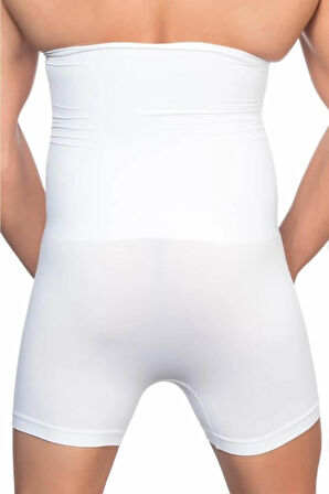 Erkek Beyaz Dikişsiz Double Boxer Korse E1005