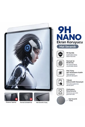 ZTE RedMagic Astra Tablet (12 GB / 256 GB) 9.06 inç Mat Nano 9H Kırılmaz Ekran Koruyucu