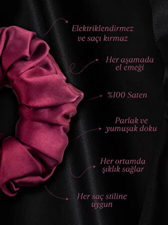 Kadın Saten Toka / M - Gecenin Kızı – Tekli Lüks Lastik Model Scrunchie
