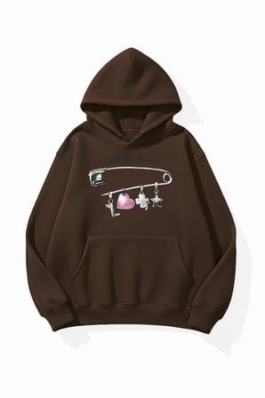 Unisex Yumuşak Dokulu Şans Baskılı Tasarım Oversize 3 İplik Hoodie Sweatshirt