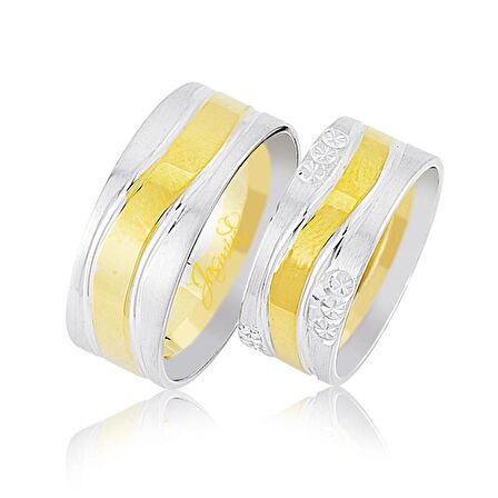 Sarı Beyaz Altın Alyans 3503-3